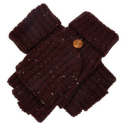dents-ribbed-knit-fingerless-gloves---burgundy-34478208