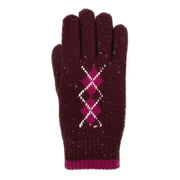 dents-argyle-marl-yarn-knitted-gloves---damson-burgundycassis-pink-34478112