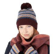 dents-jacquard-fair-isle-knitted-bobble-hat---damson-burgundy-34492473