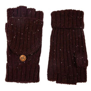 dents-ribbed-knit-fingerless-gloves---burgundy-34478209