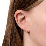 Beginnings Thin Hoop Earrings - Silver
