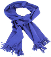 Bassin and Brown Hone Plain Wool Scarf - Blue