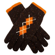 dents-argyle-marl-yarn-knitted-gloves---chocolate-brownpumpkin-orange-34478103