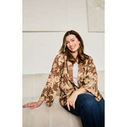 Elie Beaumont Serendipity Short Kimono - Coffee Blossom Brown
