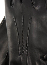 Dents Evangeline Touchscreen Three-Point Cashmere Lined Leather Gloves - Black/Red