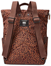 Roka Canfield B Medium Recycled Canvas Backpack - Mini Leopard Brown