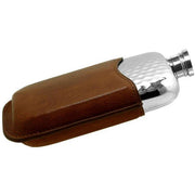 english-pewter-company-6oz-hammered-purse-flask-and-pouch---silverbrown-34472427