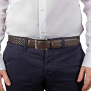 dents-woven-leather-and-cotton-belt---green-34490491