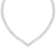KJ Beckett Chevron V Shaped Necklace - Silver