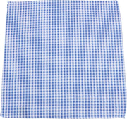 Knightsbridge Neckwear Gingham Checked Cotton Pocket Square - Blue/White