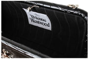 Vivienne Westwood Jane Croc Effect Frame Purse Bag - Black