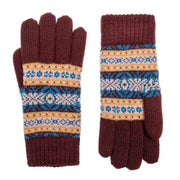 dents-jacquard-fair-isle-knitted-gloves---damson-burgundy-34478359