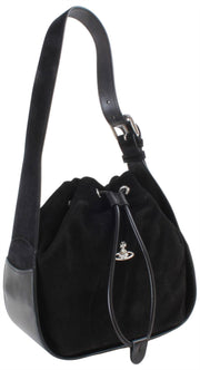 Vivienne Westwood Stacey Suede Leather Bucket Bag - Black