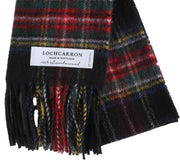 Locharron of Scotland Bowhill Stewart Modern Lambswool Scarf - Black