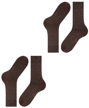 Falke Happy 2 Pack Socks - Dark Brown