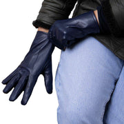 isotoner-smartouch™-three-point-leather-gloves---navy-34518342