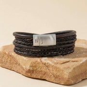 steel-barnett-bonacci-layered-multi-strand-leather-bracelet---brown-35896333