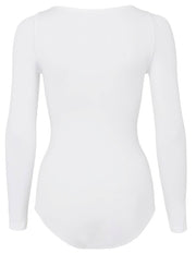 Falke Fine Cotton Long Sleeved Bodysuit - White