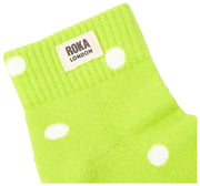 Roka Wembley Ankle Socks - Lime Green Dot