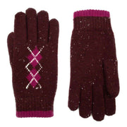 dents-argyle-marl-yarn-knitted-gloves---damson-burgundycassis-pink-34478111