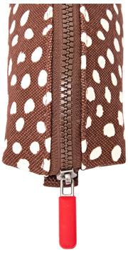 Roka Tate Small Cotton Canvas Pouch - Brown Dot