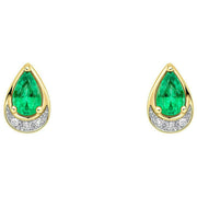 elements-gold-teardrop-emerald-and-diamond-9ct-gold-earrings---green-35461090