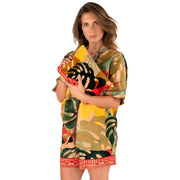 powder-exotic-leaves-quilted-velvet-zip-pouch---beigeredblack-35503518