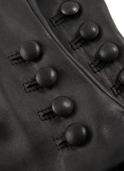 Dents Evangeline Touchscreen Three-Point Cashmere Lined Leather Gloves - Black/Red