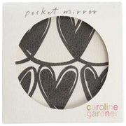 caroline-gardner-mono-linked-hearts-square-pocket-mirror---creamblack-35903574