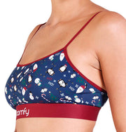 Comfyballs Cotton Crop Bra - Christmas Blue