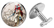 Bassin and Brown Knights Templar Cufflinks - Grey/Blue/Red