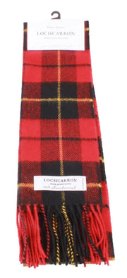 Locharron of Scotland Bowhill Wallace Modern Lambswool Tartan Scarf - Red/Green/Yellow