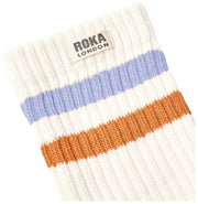Roka Windsor Stripe Crew Socks - Thistle/Burnt Orange