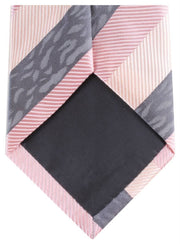 Knightsbridge Neckwear Multi Textured Regular Polyester Tie - Pink/Grey