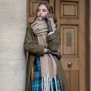 Dents Herringbone Blanket Scarf - Toffee Beige