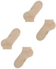 Falke Happy 2 Pack Sneaker Socks - Sand Mel Beige