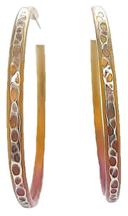 Ti2 Titanium Ripple Hoop Earrings - Purple