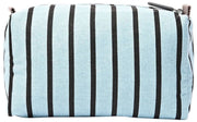 Roka Mayfair Small Cotton Canvas Wash Bag - Blue Stripe