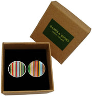 Bassin and Brown Stripe Cufflinks - Multi-colour
