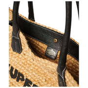Superdry & Co Raffia Luxe Tote Bag - Natural Beige/Black