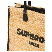 Superdry & Co Raffia Luxe Tote Bag - Natural Beige/Black