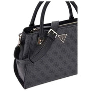 GUESS Noelle II Luxury Satchel Bag - Coal Black Logo