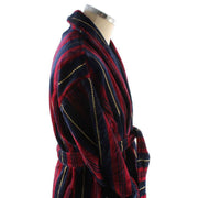 Bown of London Marchand Egyptian Cotton Velour Dressing Gown - Wine/Navy/Gold
