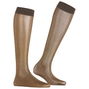Falke Glitter 30 Denier Knee High Socks - Brown/Gold