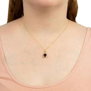 Beginnings Iris Petal Drop Pendant - Gold/Purple/Green