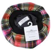 Locharron of Scotland Bruce of Kinnaird Ancient Lambswool Tam - Pink/Orange/Green