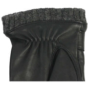 Dents Sherborne Knitted Cuff Touchscreen Leather Gloves - Black/Grey