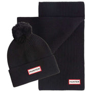 Hunter Arrinay Ribbed Pom Beanie and Scarf Box Set - Black