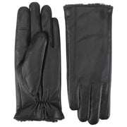 Isotoner Premium Fur Lined Leather Gloves - Black