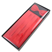 Knightsbridge Neckwear Bow Tie and Cummerbund Set - Red